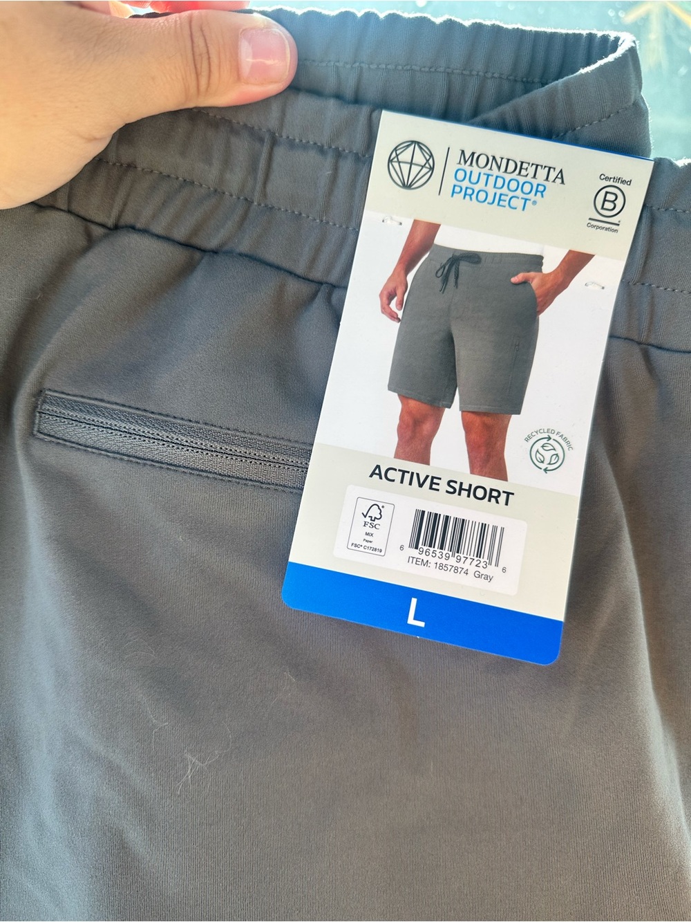 Mondetta Gray Men's Active Drawstring Shorts